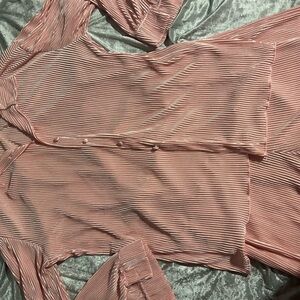 Pink Plisse Pant Set